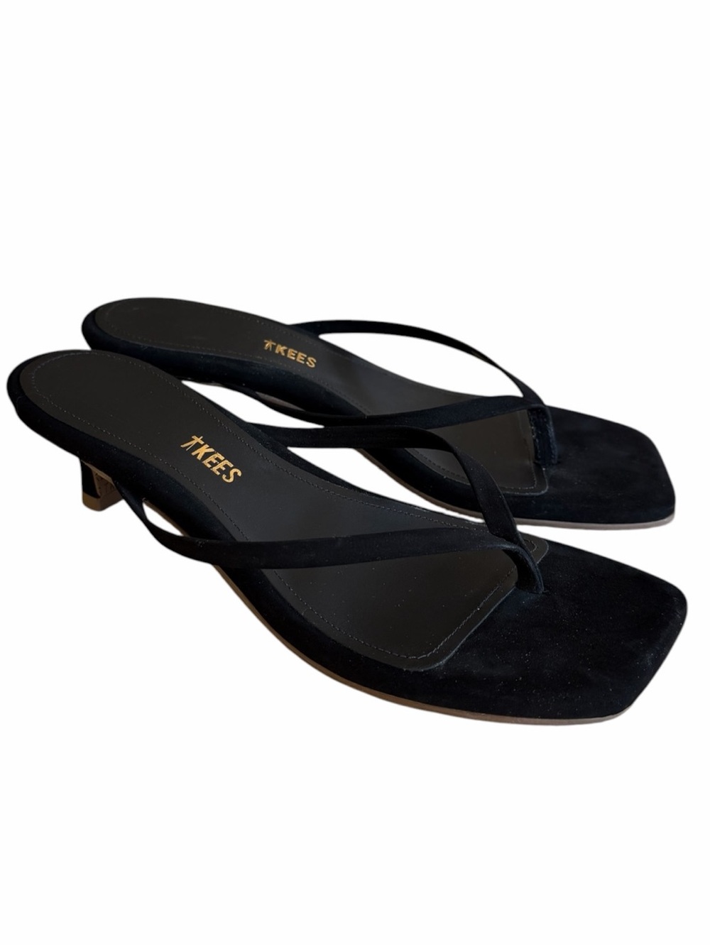 TKEES Julia Kitten Heel Flip Flop in Sable Suede